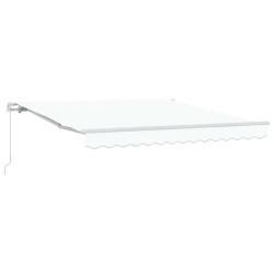 Auvent Rétractable Blanc 350 x 250 cm Polyester et Aluminium 525793525793