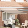 Cadre d'auvent Beige 350 x 250 cm Polyester avec revêtement PU 525794525794