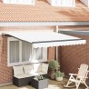 Auvent Rétractable Blanc 350 x 250 cm Polyester et Acier 525795525795