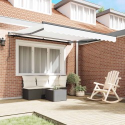 Auvent Rétractable Blanc 350 x 250 cm Polyester et Acier 525795525795