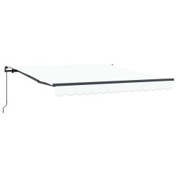 Auvent Rétractable Blanc 350 x 250 cm Polyester et Acier 525795525795