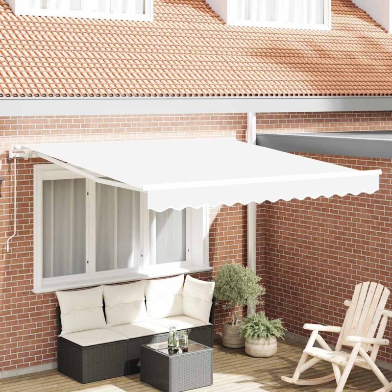 Auvent rétractable électrique Blanc 350 x 250 cm 525796525796