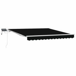 Auvent Rétractable Noir 300 x 250 cm Tissu et acier 525805525805