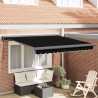 Auvent Rétractable Noir 300 x 250 cm Tissu et Métal 525821525821