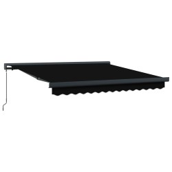 Auvent Rétractable Noir 300 x 250 cm Tissu et Métal 525821525821