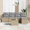 Ensemble de Canapés avec coussin 6 pcs Beige polyrotin 525824525824
