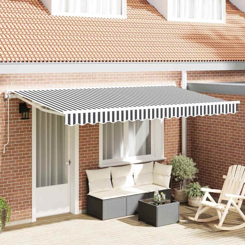 Cadre d'auvent Anthracite et blanc 400 x 200 cm 525825525825