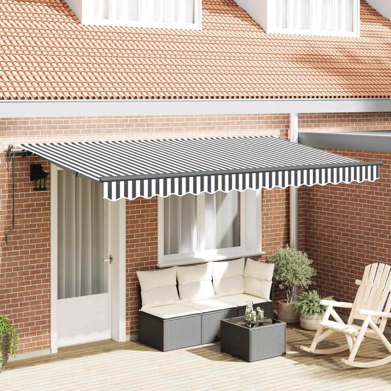 Auvent Rétractable Anthracite 400 x 200 cm tissu 525829525829