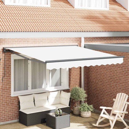 Cadre d'auvent Blanc 350 x 250 cm Polyester avec revêtement PU 525830525830