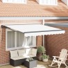 Cadre d'auvent Blanc 350 x 250 cm Polyester avec revêtement PU 525830525830