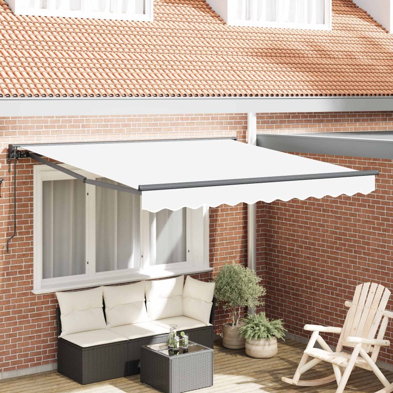 Cadre d'auvent Blanc 350 x 250 cm Polyester avec revêtement PU 525831525831