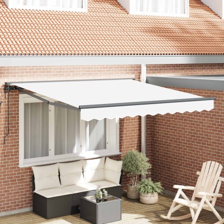 Cadre d'auvent Blanc 350 x 250 cm Polyester avec revêtement PU 525831525831