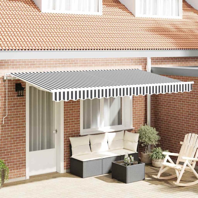 Auvent Rétractable Anthracite 400 x 200 cm tissu 525833525833