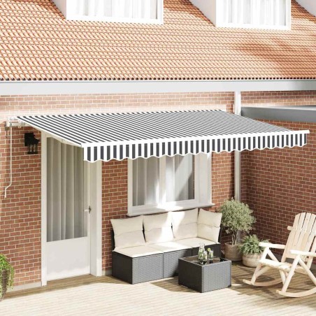 Auvent Rétractable Anthracite 400 x 200 cm tissu 525833525833