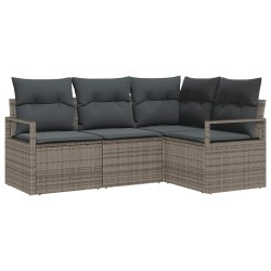 Ensemble de Canapés 4 pcs Gris polyrotin 525835525835