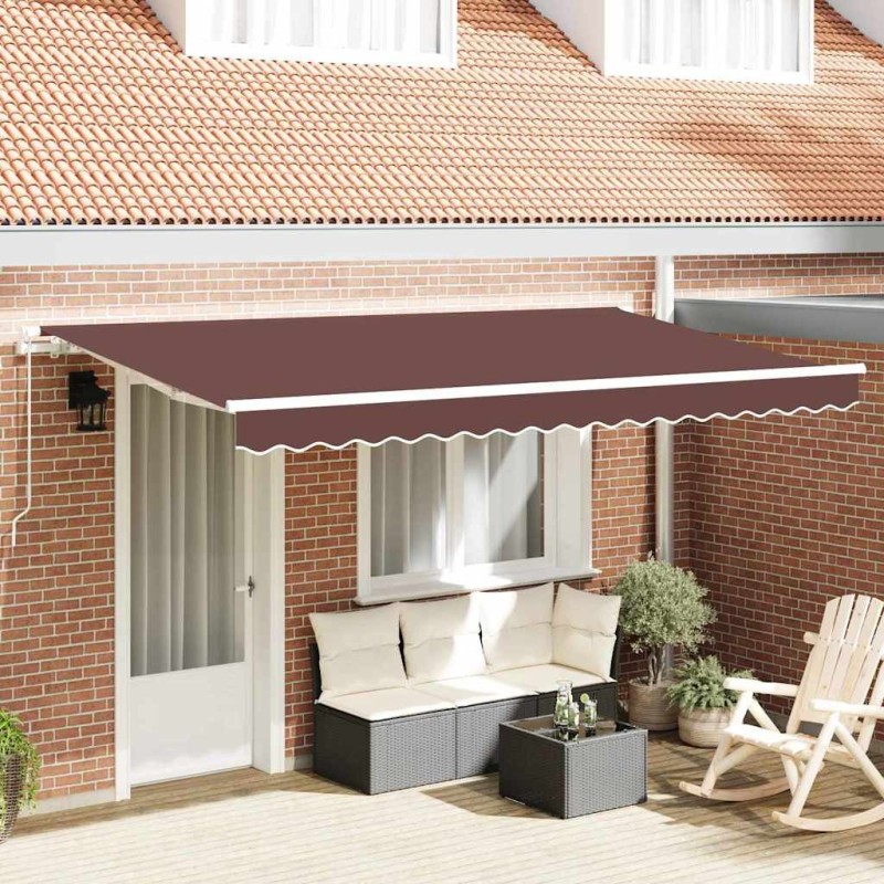 Auvent Rétractable Marron 400 x 200 cm tissu 525837525837