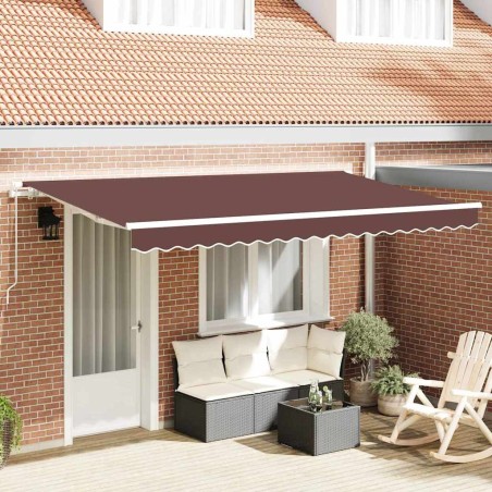Auvent Rétractable Marron 400 x 200 cm tissu 525837525837