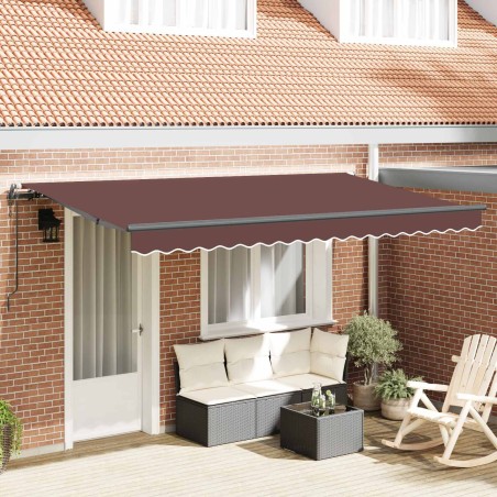 Auvent Rétractable Marron 400 x 200 cm tissu 525840525840