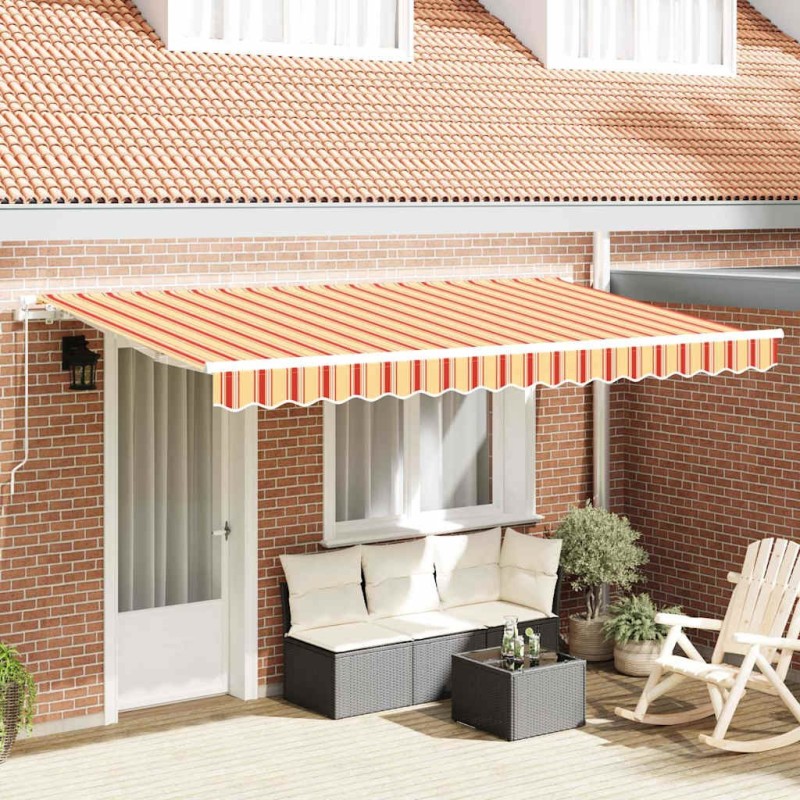 Auvent Rétractable Jaune 400 x 200 cm tissu 525844525844