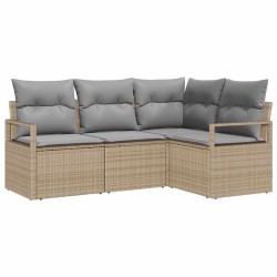 Ensemble de Canapés 4 pcs Beige polyrotin 525845525845