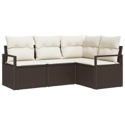 Ensemble de Canapés 4 pcs Marron polyrotin 525846525846