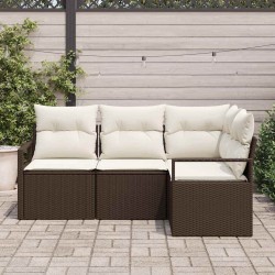 Ensemble de Canapés 4 pcs Marron polyrotin 525846525846