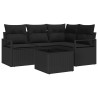 Ensemble de Canapés 5 pcs Noir polyrotin 525849525849