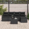 Ensemble de Canapés avec coussin 6 pcs Noir polyrotin 525859525859