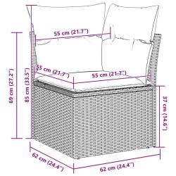 Ensemble de Canapés 6 pcs Noir polyrotin 525860525860