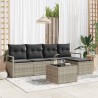 Ensemble de Canapés avec coussin 6 pcs Gris clair polyrotin 525863525863