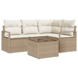 Ensemble de Canapés 5 pcs Beige polyrotin 525864525864