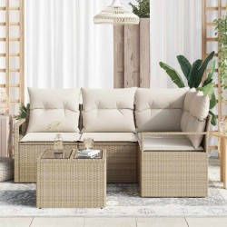 Ensemble de Canapés 5 pcs Beige polyrotin 525864525864