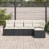 Ensemble de Canapés avec coussin 5 pcs Noir polyrotin 525868525868