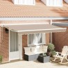 Cadre d'auvent Beige 400 x 200 cm Polyester avec revêtement PU 525875525875