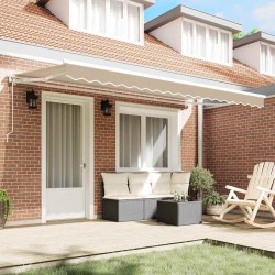 Cadre d'auvent Beige 400 x 200 cm Polyester avec revêtement PU 525875525875