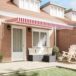 Auvent Rétractable Rouge 400 x 200 cm tissu 525878525878