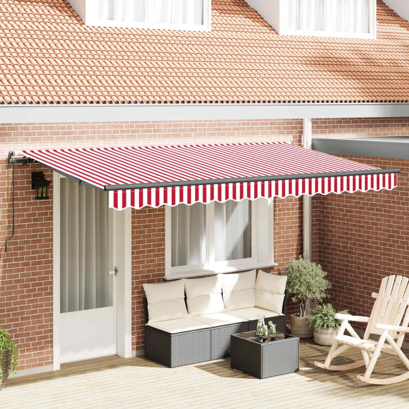 Auvent Rétractable Rouge 400 x 200 cm tissu 525879525879