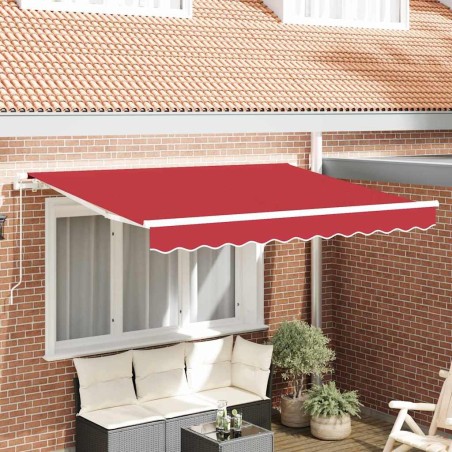 Auvent Rétractable Rouge 350 x 200 cm tissu 525883525883