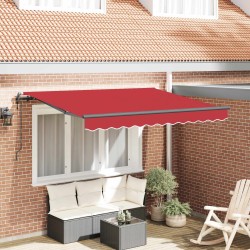 Auvent Rétractable Rouge 350 x 200 cm tissu 525884525884