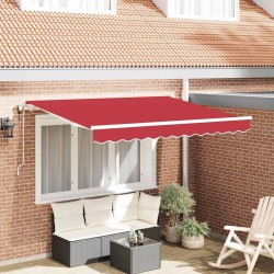 Auvent Rétractable Rouge 350 x 200 cm tissu 525885525885