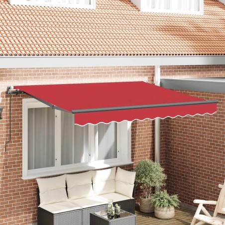 Auvent Rétractable Rouge 350 x 200 cm tissu 525886525886