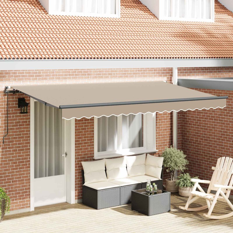 Auvent Rétractable Beige 400 x 200 cm tissu 525891525891