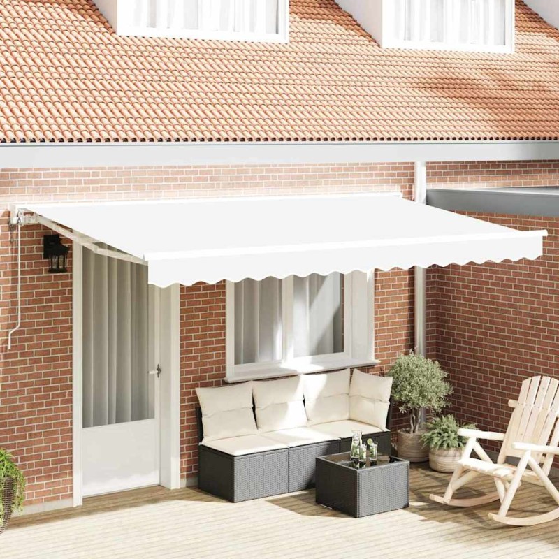 Cadre d'auvent Blanc 400 x 200 cm Polyester avec revêtement PU 525892525892