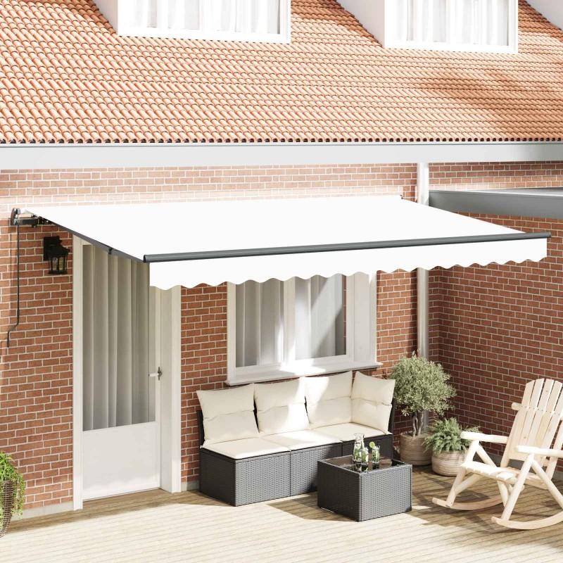 Auvent Rétractable Blanc 400 x 200 cm tissu 525893525893