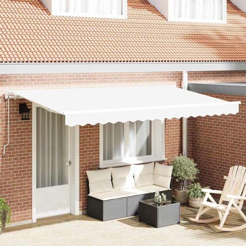 Auvent Rétractable Blanc 400 x 200 cm tissu 525894525894