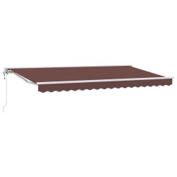 Cadre d'auvent Marron 400 x 200 cm Polyester avec revêtement PU 525897525897
