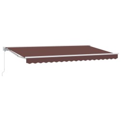 Cadre d'auvent Marron 400 x 200 cm Polyester avec revêtement PU 525898525898