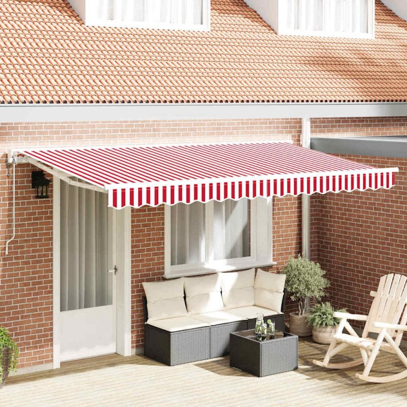 Cadre d'auvent Rouge et Blanc 400 x 200 cm 525904525904