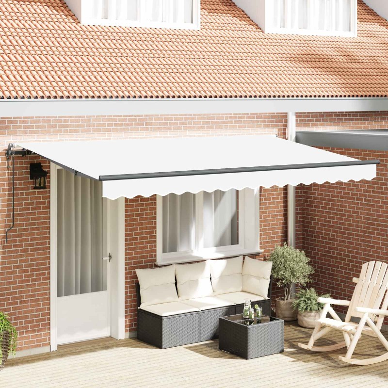 Auvent Rétractable Blanc 400 x 200 cm tissu 525905525905