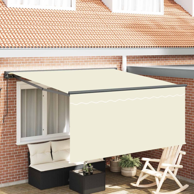 Auvent Rétractable Crème 300 x 250 cm Polyester et Aluminium 525907525907